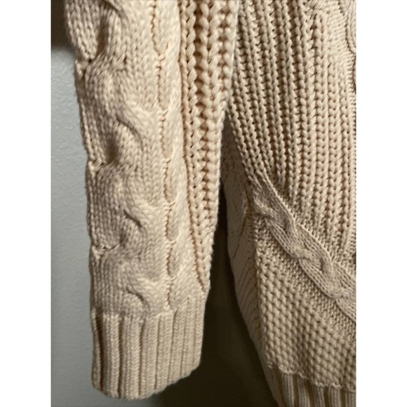 Anthropologie Endless Rose Sweater Cable Knit Cold Shoulder Size L - Picture 3 of 7